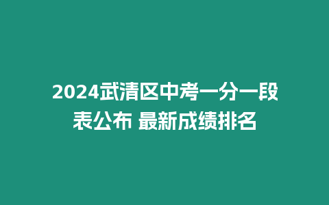 2024武清區中考一分一段表公布 最新成績排名