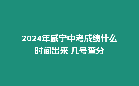 2024年咸寧中考成績什么時間出來 幾號查分