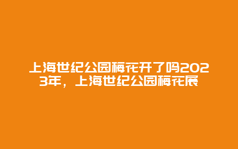 上海世紀(jì)公園梅花開了嗎2024年，上海世紀(jì)公園梅花展