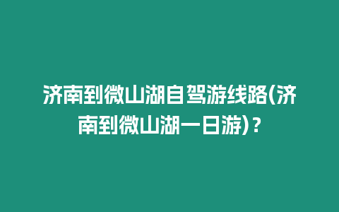 濟南到微山湖自駕游線路(濟南到微山湖一日游)？