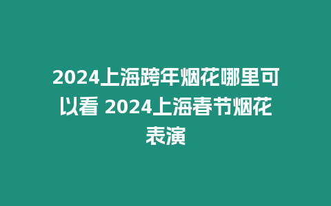 2024上海跨年煙花哪里可以看 2024上海春節煙花表演