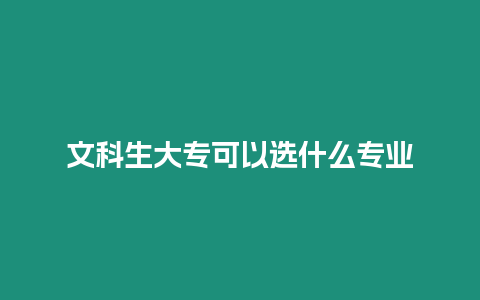 文科生大專可以選什么專業