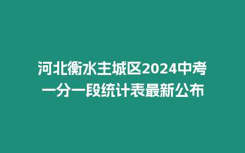 河北衡水主城區(qū)2024中考一分一段統(tǒng)計表最新公布