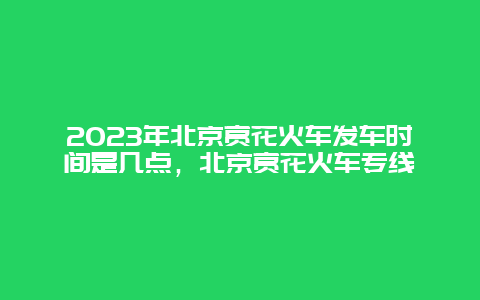 2024年北京賞花火車發車時間是幾點，北京賞花火車專線