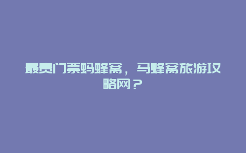 最貴門票螞蜂窩，馬蜂窩旅游攻略網？