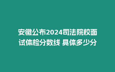 安徽公布2024司法院校面試體檢分?jǐn)?shù)線 具體多少分