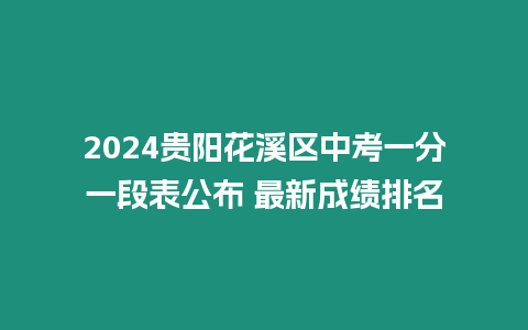 2024貴陽花溪區中考一分一段表公布 最新成績排名