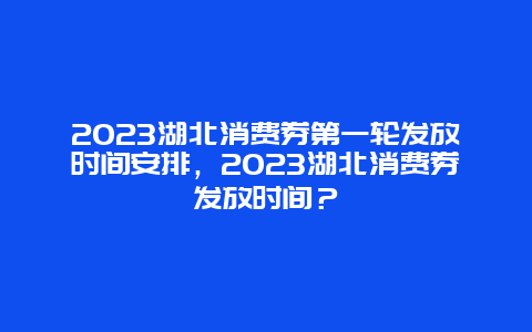 2024湖北消費券第一輪發放時間安排，2024湖北消費券發放時間？