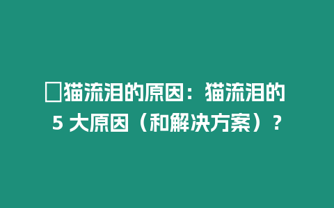 ?貓流淚的原因：貓流淚的 5 大原因（和解決方案）？