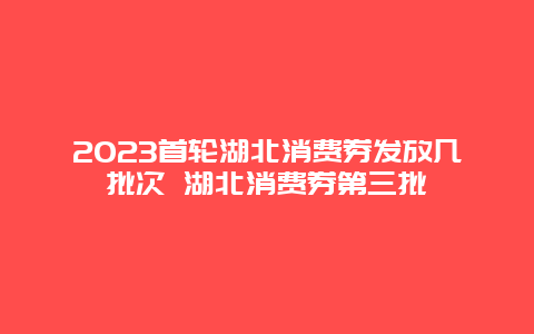 2024首輪湖北消費券發放幾批次 湖北消費券第三批