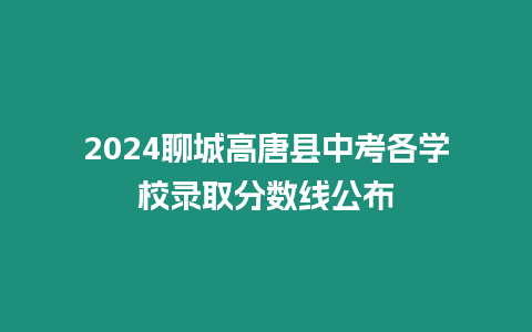 2024聊城高唐縣中考各學(xué)校錄取分?jǐn)?shù)線公布