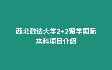 西北政法大學(xué)2+2留學(xué)國際本科項(xiàng)目介紹