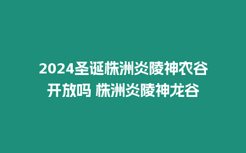 2024圣誕株洲炎陵神農谷開放嗎 株洲炎陵神龍谷