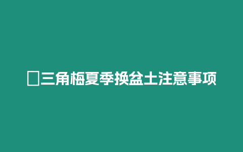 ?三角梅夏季換盆土注意事項