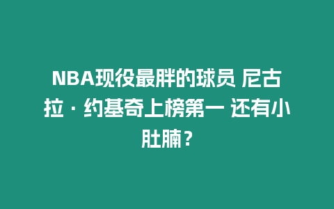 NBA現(xiàn)役最胖的球員 尼古拉·約基奇上榜第一 還有小肚腩？