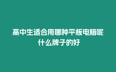 高中生適合用哪種平板電腦呢 什么牌子的好