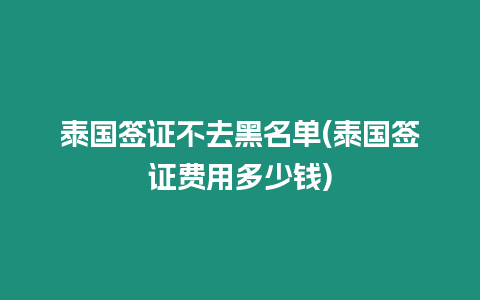 泰國簽證不去黑名單(泰國簽證費用多少錢)