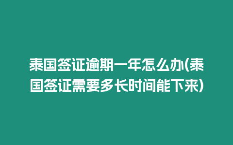 泰國簽證逾期一年怎么辦(泰國簽證需要多長時間能下來)