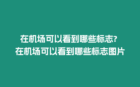 在機場可以看到哪些標志? 在機場可以看到哪些標志圖片