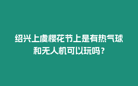 紹興上虞櫻花節(jié)上是有熱氣球和無人機(jī)可以玩嗎？