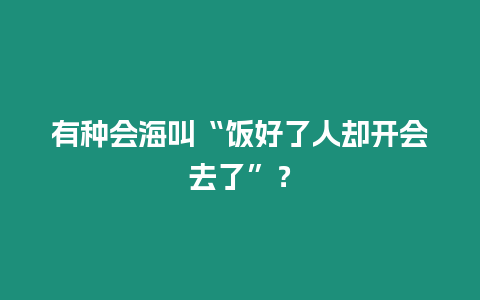 有種會海叫“飯好了人卻開會去了”？