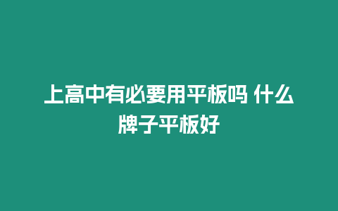 上高中有必要用平板嗎 什么牌子平板好