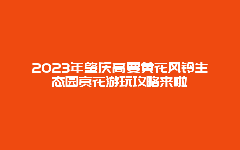 2024年肇慶高要黃花風鈴生態園賞花游玩攻略來啦