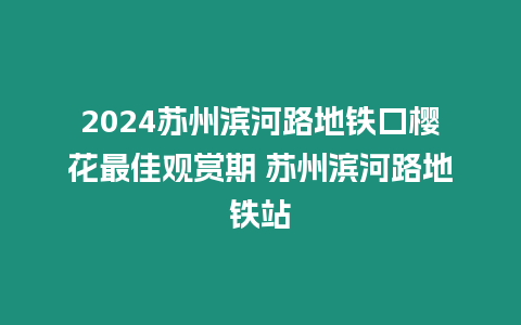 2024蘇州濱河路地鐵口櫻花最佳觀(guān)賞期 蘇州濱河路地鐵站