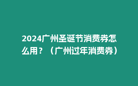 2024廣州圣誕節消費券怎么用？（廣州過年消費券）