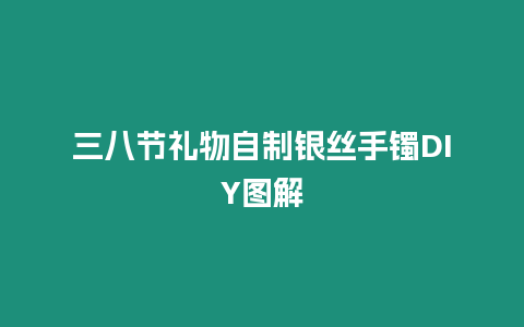 三八節(jié)禮物自制銀絲手鐲DIY圖解