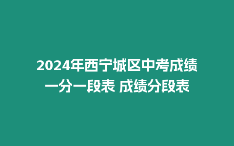 2024年西寧城區中考成績一分一段表 成績分段表