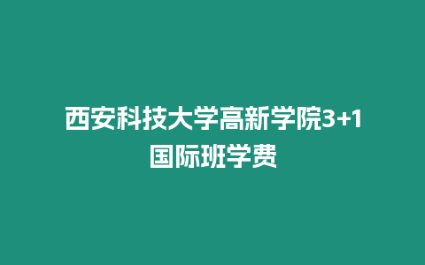 西安科技大學高新學院3+1國際班學費