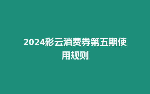 2024彩云消費券第五期使用規則