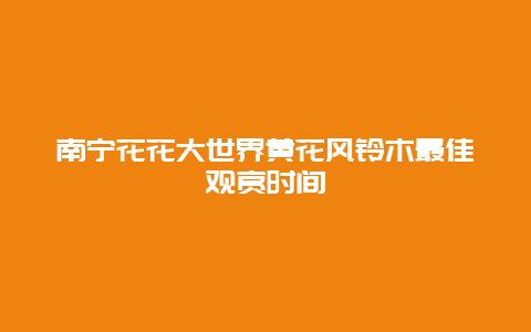 南寧花花大世界黃花風鈴木最佳觀賞時間