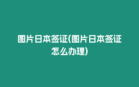 圖片日本簽證(圖片日本簽證怎么辦理)