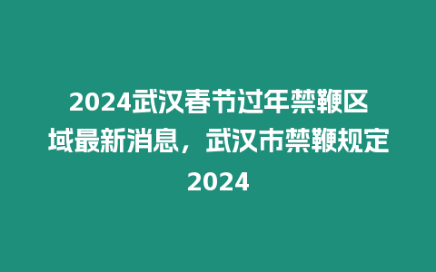 2024武漢春節過年禁鞭區域最新消息，武漢市禁鞭規定2024