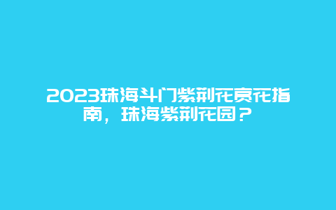 2024珠海斗門紫荊花賞花指南，珠海紫荊花園？