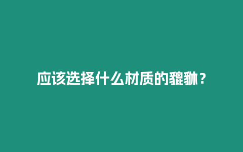 應(yīng)該選擇什么材質(zhì)的貔貅？