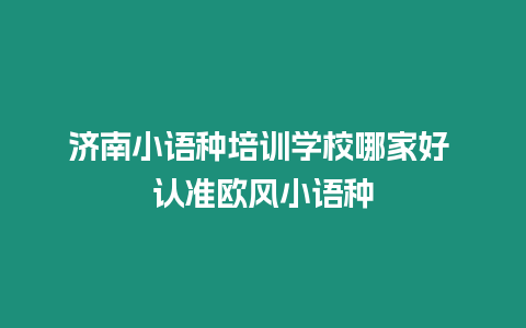 濟(jì)南小語(yǔ)種培訓(xùn)學(xué)校哪家好 認(rèn)準(zhǔn)歐風(fēng)小語(yǔ)種