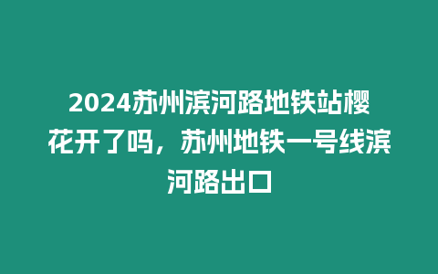 2024蘇州濱河路地鐵站櫻花開了嗎，蘇州地鐵一號線濱河路出口