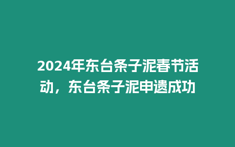 2024年?yáng)|臺(tái)條子泥春節(jié)活動(dòng)，東臺(tái)條子泥申遺成功