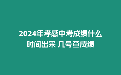 2024年孝感中考成績什么時間出來 幾號查成績