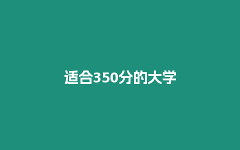 適合350分的大學(xué)