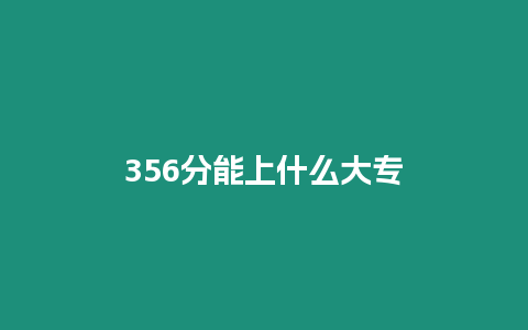 356分能上什么大專