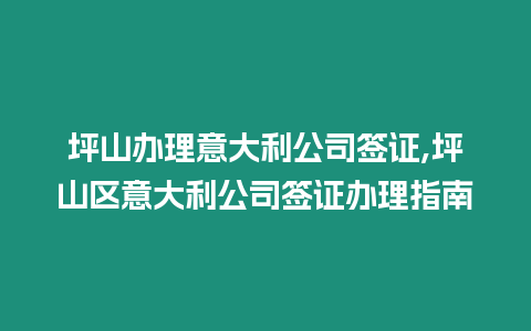 坪山辦理意大利公司簽證,坪山區(qū)意大利公司簽證辦理指南