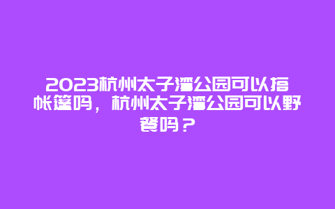 2024杭州太子灣公園可以搭帳篷嗎，杭州太子灣公園可以野餐嗎？