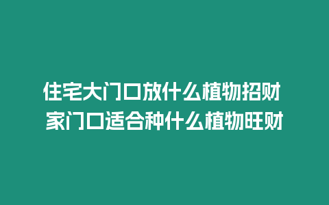 住宅大門口放什么植物招財 家門口適合種什么植物旺財