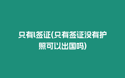 只有l簽證(只有簽證沒有護照可以出國嗎)