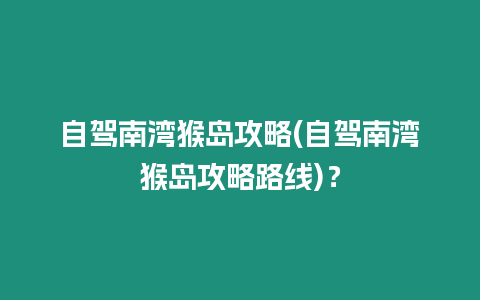 自駕南灣猴島攻略(自駕南灣猴島攻略路線)？