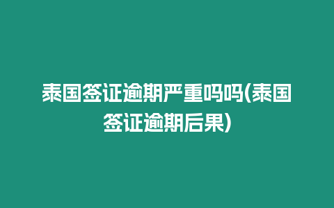 泰國簽證逾期嚴重嗎嗎(泰國簽證逾期后果)